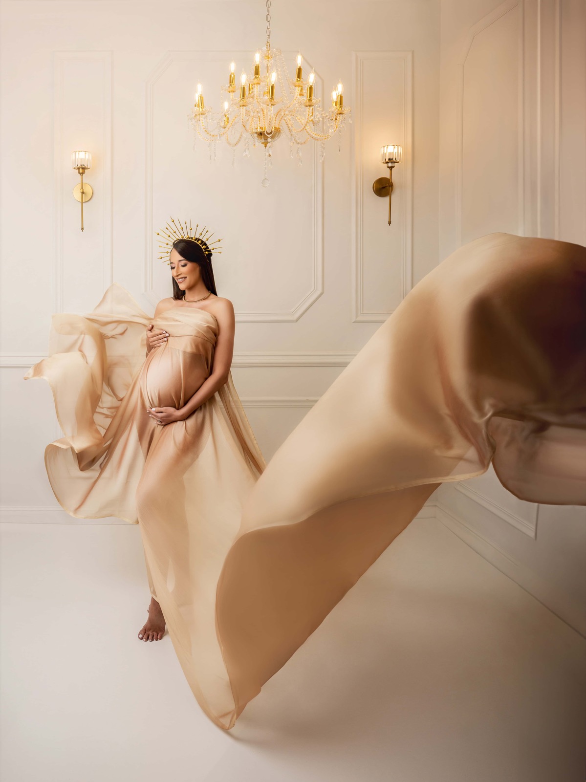 Sesión de maternidad en familia — arco de flores, Jael Photography NYC